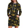 Womens Sweatshirt Dress Long Sleeve Hoodies Dresses Cute Floral Print Casual Hoodie With Pockets Fall And Winter