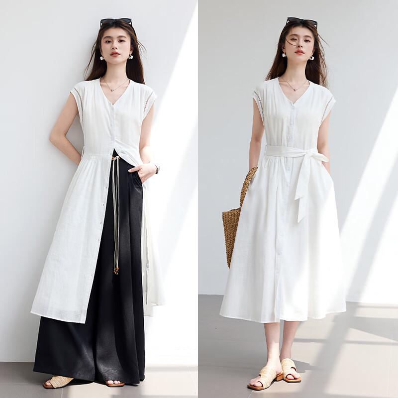 VICTORIA&VERA Women's Simple Sleeveless Hollow-out Dress V9013L08