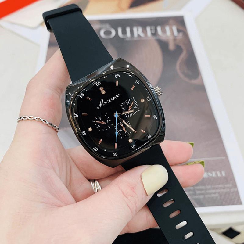 Fashion Silicone Watch Strap With Three Eye Blue Needle Male Quartz Watch For Men