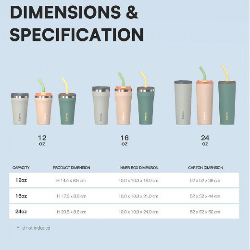 Stainless Steel Insulated Travel Mug With Flip Lid Straw 360ml 480ml Vacuum Thermos Office Car Home
