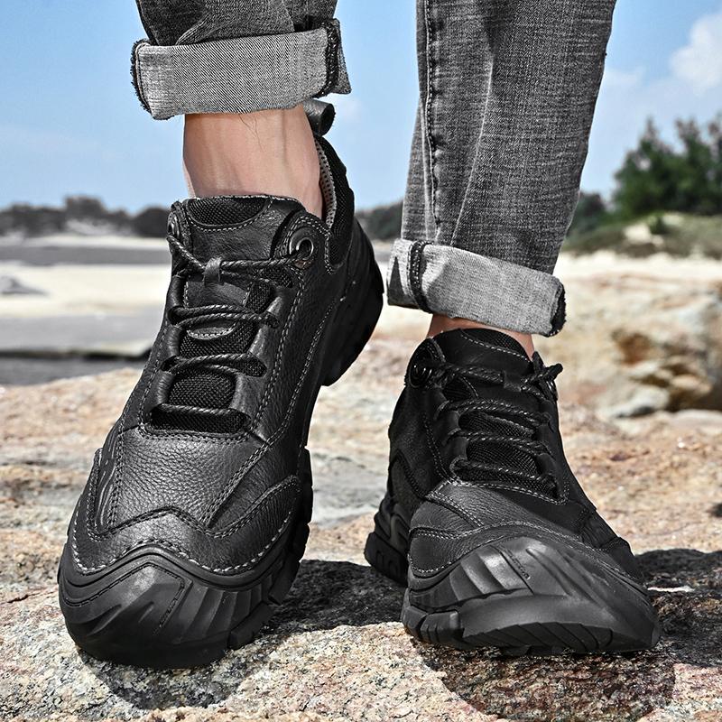 Fashion men's genuine Leather Shoes 2024 Spring autumn Fashion Men Shoe Retro Casual Loafers oxfords for Men Hiking Shoes men footwear