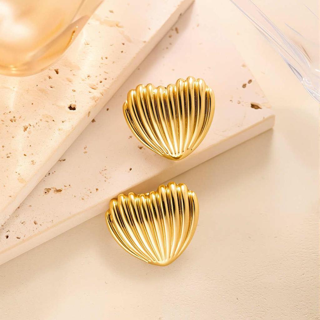 Geometric Irregular 18k Gold Titanium Steel Earrings for Women
