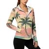 Women's Lightweight Zip-Up Hoodie with Hood and Pockets Hawaiian Print Long Sleeve Sun Protection Jacket for Outdoor Activities