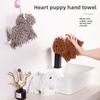 Cute Dog Cartoon Plush Hand Towel With Soft Polyester Fiber For Kids Bathroom And Gift