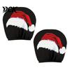 Holiday Themed Car Accessories 2Pcs Santa Headrest Covers, Christmas Printed Pillow Cases, Universal Fit Auto Interior Decoration for Most Vehicles,