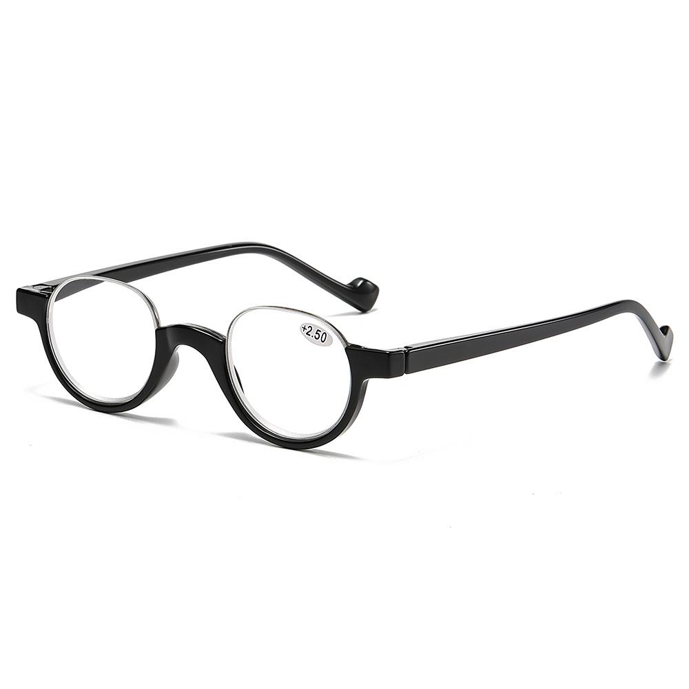 Fashion Half-Frame Reading Glasses Women'S Anti-Blue Reading Glasses Round Reading Glasses