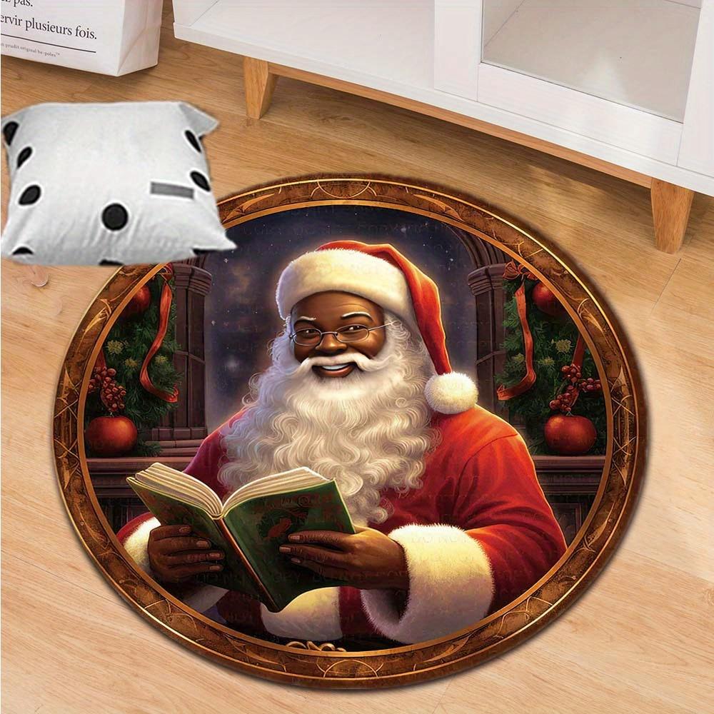 1 Piece Christmas Round Rug Suitable For Living Room Bedroom And Kitchen Home Decoration Room Decoration Gift For Friends And Family