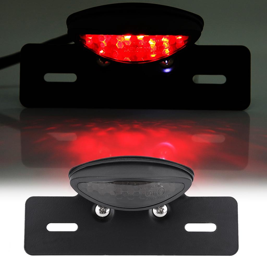 Motorcycle LED Rear Brake Tail Light Stop License Plate Lights for Smoke