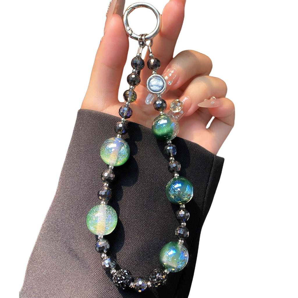 New Glitter Bead Phone Chain Disco Crystal Bead Phone Chain Korean Style Rhinestone Ball Phone Case Hanging Chain Short Wholesale