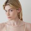 Exquisite Personality Unique Copper Plated 18K Real Gold Hidden Hanging Inlaid Pearl Black Agate Stud Earrings