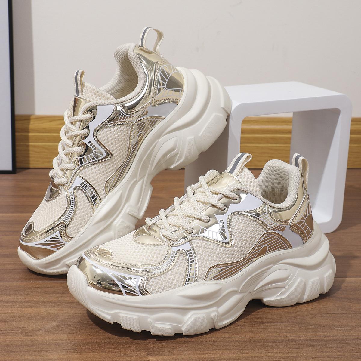 

Летняя обувь Универсальная модная обувь Студенческая спортивная обувь для отдыха Толстая подошва Увеличивающая рост спортивная обувь для пап Женская обувь 36