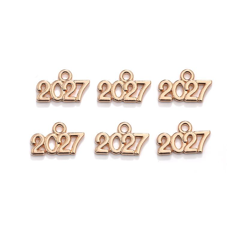 

50Pcs Vintage Alloy 9*14Mm Number Charms 2026 2027 Year Pendants Diy Earring Bracelet Necklace Jewelry Making Crafts Accessories A12