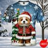 Summer Fashion 3D Print Merry Christmas T Shirt Cute Santa Xmas Christmas Trees Graphic T-shirts
