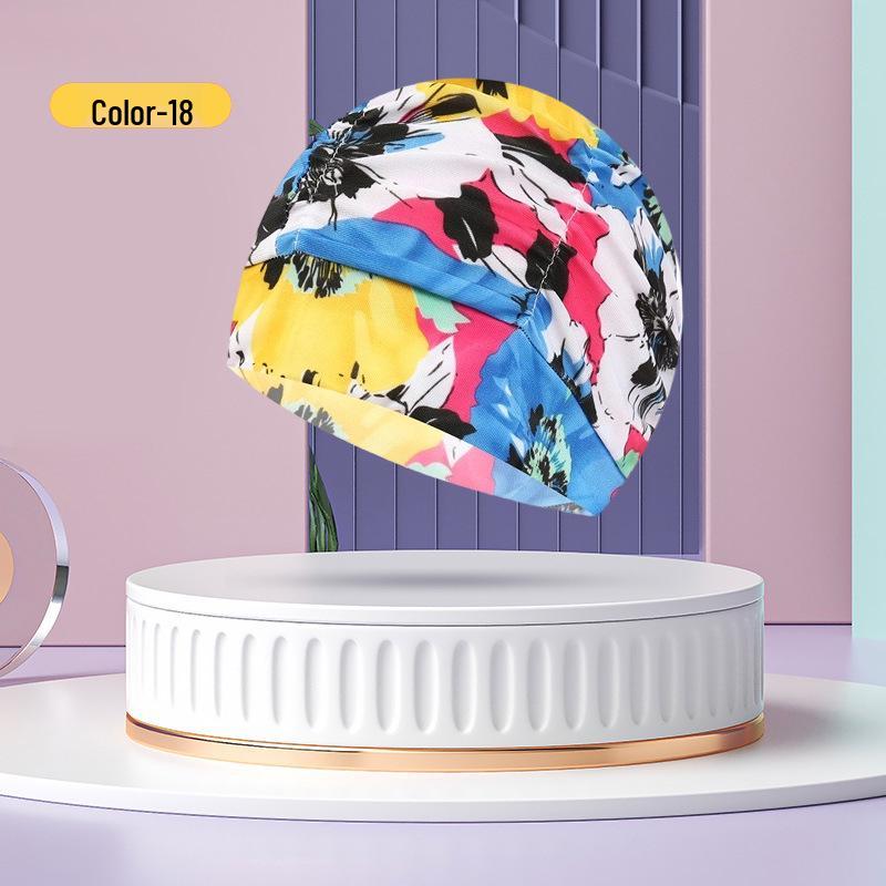 Unisex Adult Pleated Swim Cap – Fashionable, Non-Tightening with Hair and Ear Protection