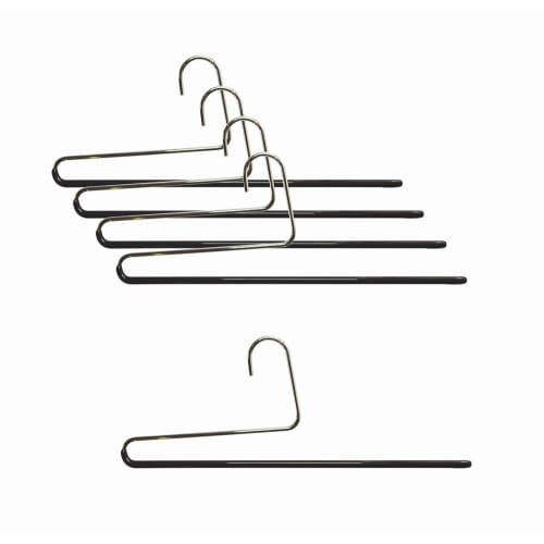 MAWA Rutschfeste Kleiderbügel für Hosen, lange Röcke und Stolen, Einzeln, Schwarz, MAWA KH 35/U Schwarz, 10er-Pack