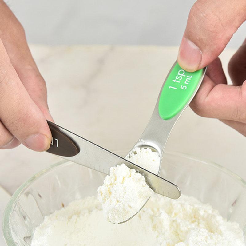 9-piece Magnetic Double-ended Stainless Steel Measuring Spoon with Scale-seasoning Spoon Coffee Measuring Spoon Baking Tools