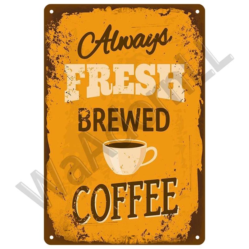 HD Metal Tin Sign Vintage Coffee House Retro Poster Wall Decor for Kitchen Cafe Bar Home Decoration