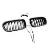 For BMW 1 Series F20 2015-2019 Dual Line LED Illuminated Front Grille Gloss Black ABS Material Adhesive Mount Direct Fit Upgrade