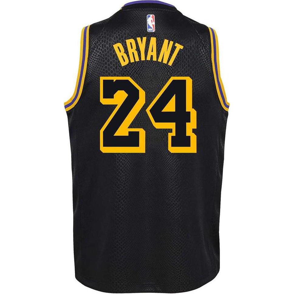 Nike NBA City Edition Los Angeles Lakers Kobe 8 & 24 Mamba Memorial Kids Tops Black 3Z2B7BYXP23-LAKKB