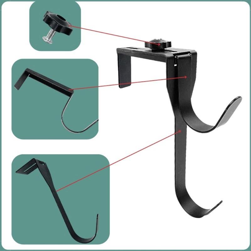 Telescopic Adjustable Fence Hook Pool Poles Hanger Metal Pool Deck Accessories Multipurpose Swimming Accessory Holder