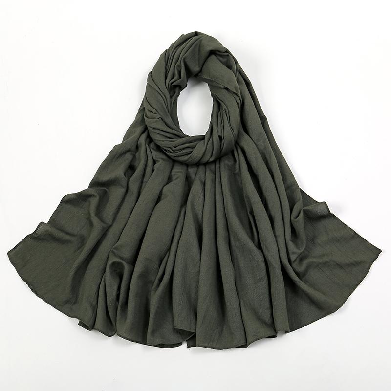 New Muslim Hijabs For Women Scarf Plain Long Shawls Femme Musulman Soft Crinkle Cotton Headscarf Wraps Islamic Turban Headband