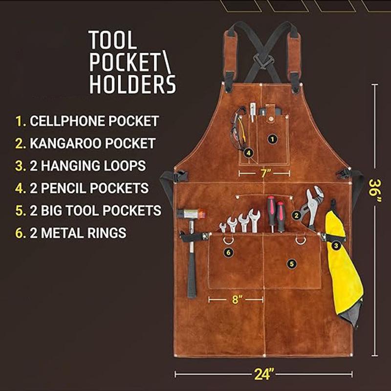 Flame-Resistant Waterproof Apron with Fleece Lining for Woodworking, Electrical Work, BBQ, Baking, and Custom Logo Options