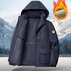Jachetă Parka de Iarnă pentru Bărbați cu Căptușeală din Blană Artificială Îngroșată Păstrează Căldura Impermeabilă Îmbrăcăminte Exterioară Paltoane cu Buzunare Multiple Mărimi Mari M-8XL Jachetă