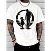 European Size Men'S Casual T-Shirt Father Daughter Holding Hands Silhouette Circle Graphic Crew Neck Short Sleeve Top Men'S Fashion Daily Wear
