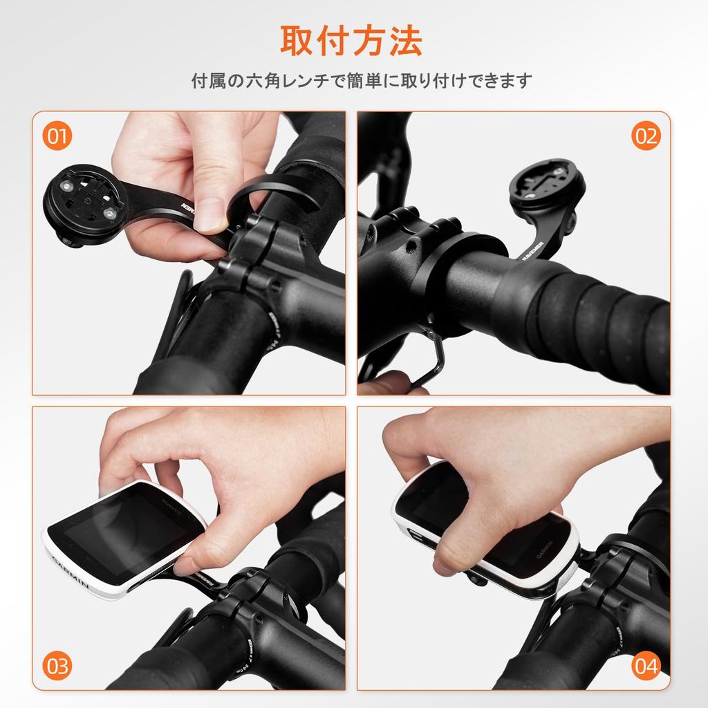 RAVEMEN AOM02 Cycle Computer Aluminum Garmin Cycle Computer Mount with GoPro Bicycle Direct from the Manufacturer Mount, Alloy, Mount, Adapter,