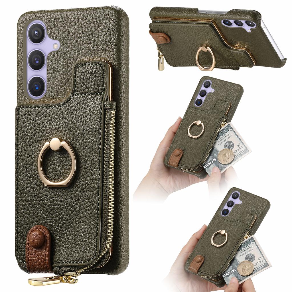 For Samsung Galaxy S25 Case RFID Blocking Phone Wallet Cover Supports Magnetic Car Holder