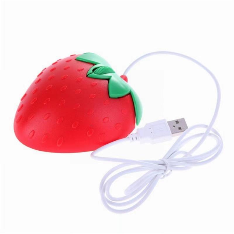 1Pcs USB Optical Mice 3D Mini Cute Cartoon Strawberry Wired Mouse For Laptop PC Gamer Girl Computer Strawberry Mouse Gaming