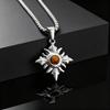 Vintage Punk Natürlicher Tigerauge Stein Geometrischer Anhänger Halskette für Herren Mode Edelstahl Hals Schmuck Geschenk