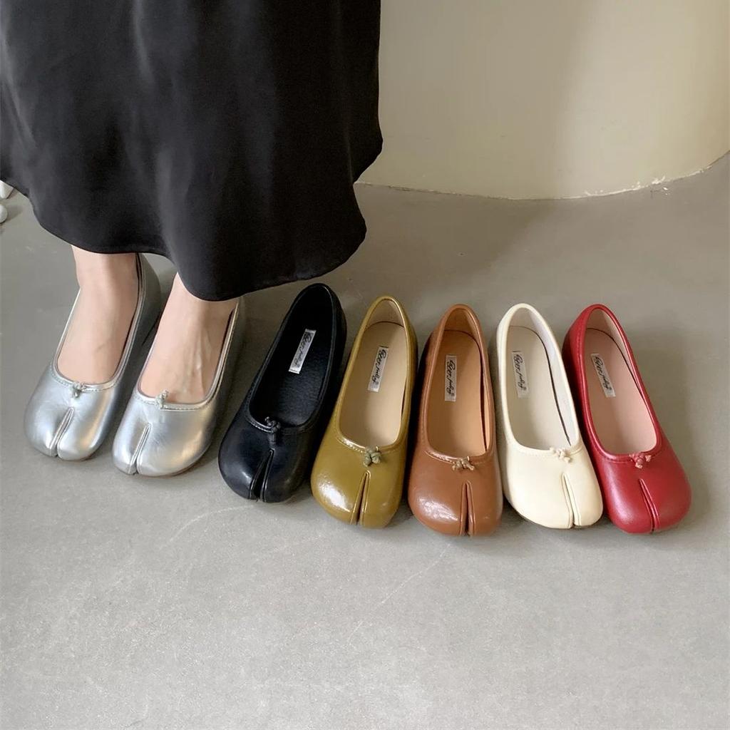 Fashion Bailamos Brand New Split Toe Flats Ballet Shoes Tabi Ninja Women Casual Shoes Woman Slip On Loafers Soft Bottom Moccasins Mujer