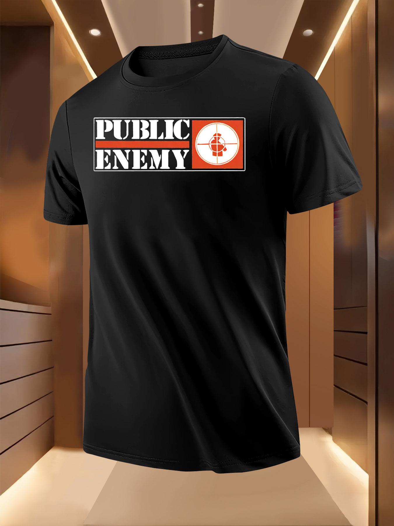 Public Enemy Graphic Tshirt - Casual Short Sleeve Crew ... S