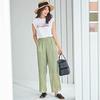 Kobe Lettuce Sheer Pants Free Size Beige [M3348]