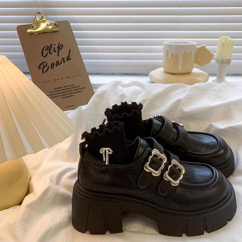 British style loafers women's 2025 spring and autumn new thick heel platform retro fashion small Mary Jane small leather shoes