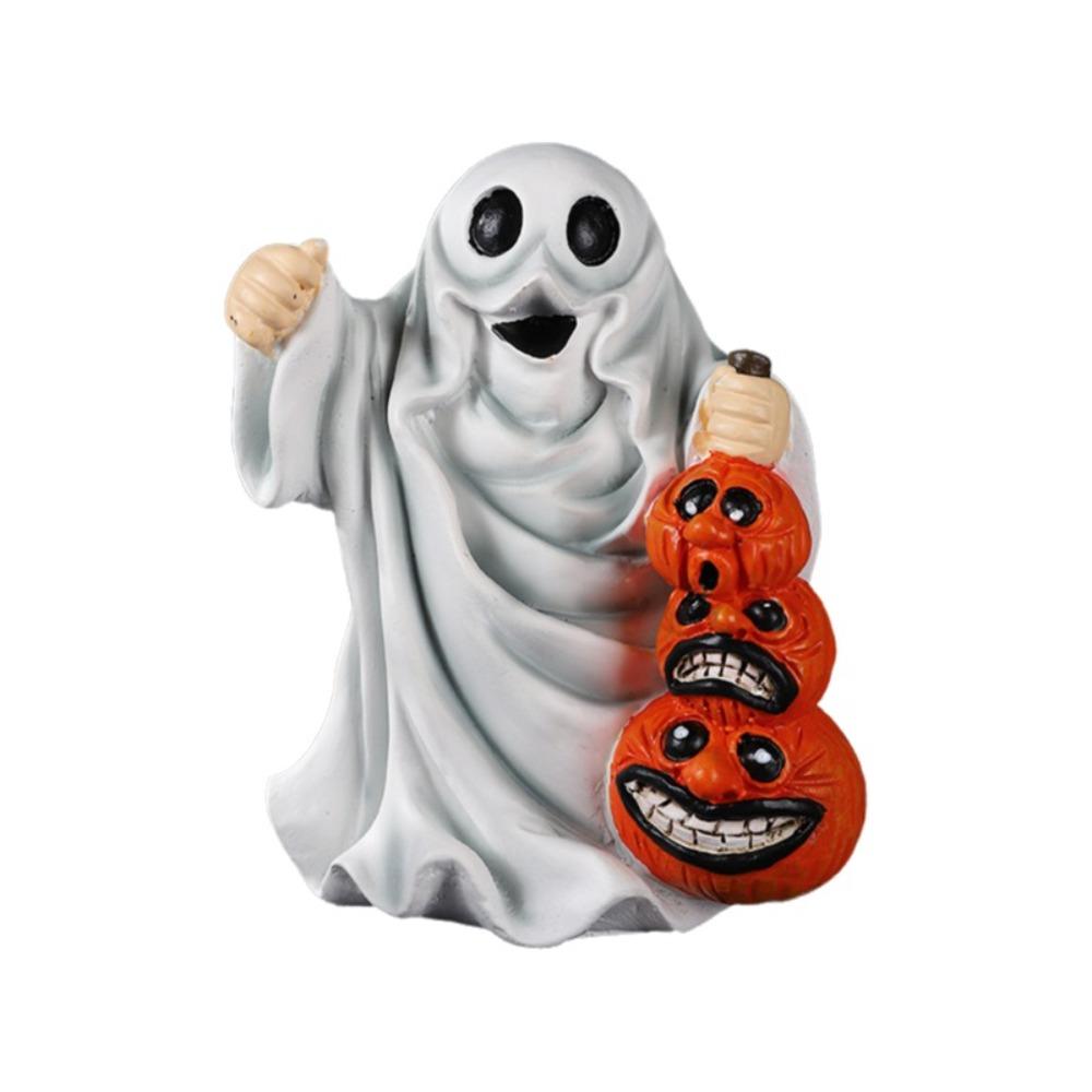 3D Sculpture Ghost Sculpture Cartoon Halloween Figurine Funny Ghost Statue  Office