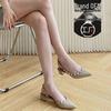 Women's 2025 Spring/Summer French Pointed-Toe Rivet High Heel Sandals - Chunky Heel, Closed Toe.