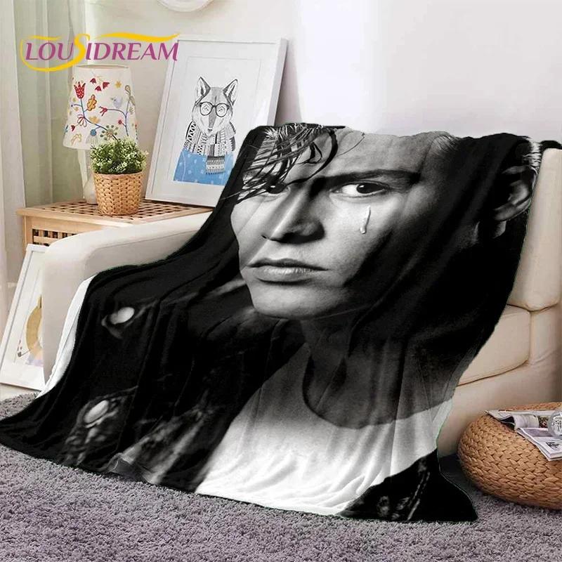 Manta Suave de Franela HD con Impresión 3D de Johnny Depp para Camas Dormitorio Sofá Picnic, Manta Ligera para Cubrir Aire Libre Ocio Regalo