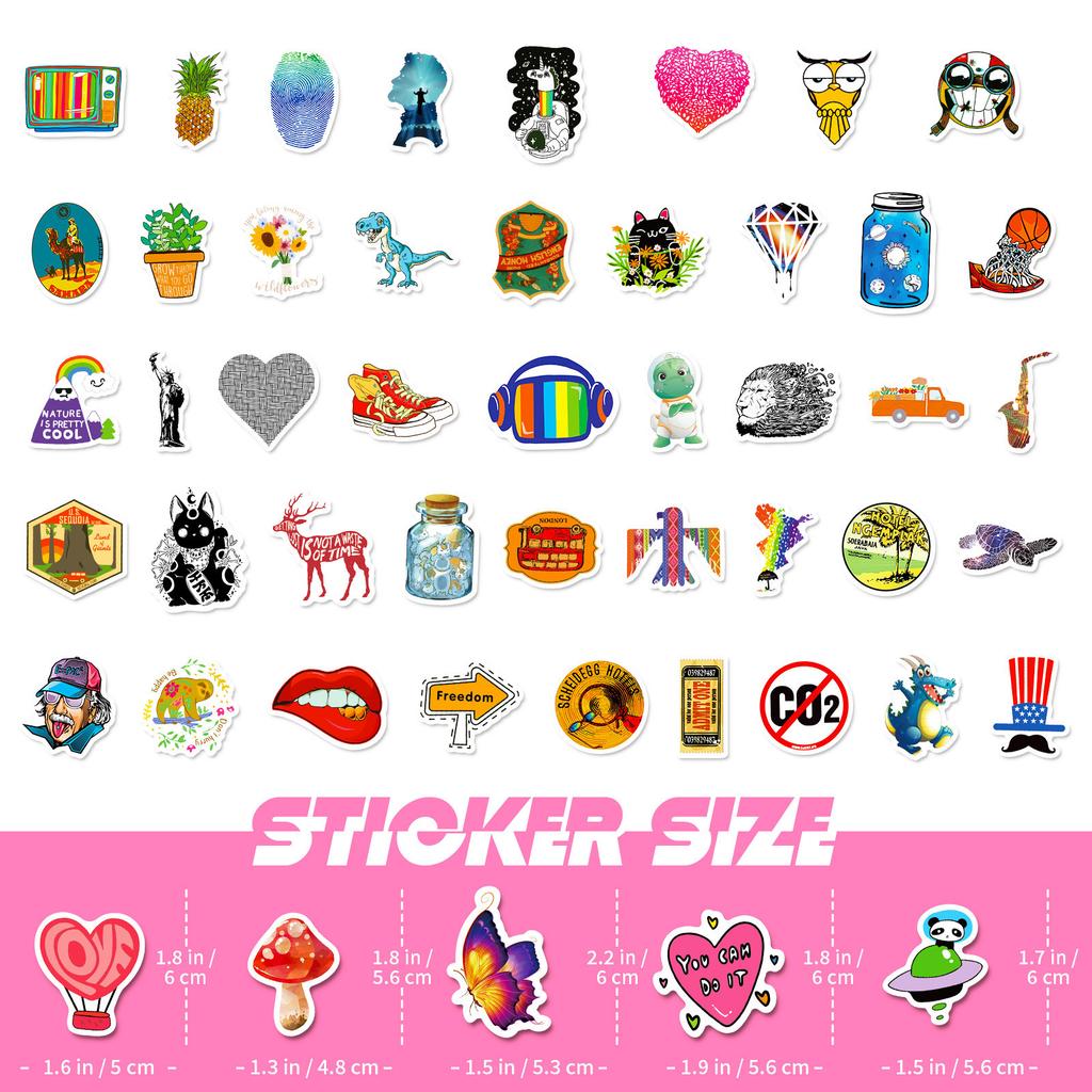 100 Small Size 4cm Small Fresh New Product Graffiti Sticker Water Cup Mobile Laptop Notepad