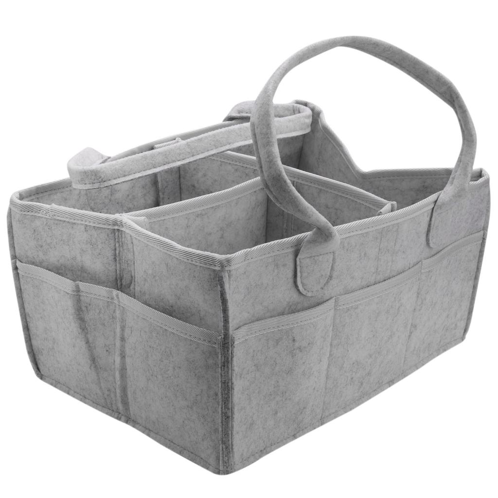Buy Baby Diaper Caddy Foldable Nursery Storage Basket (Grey, 14X9X7 Inch) at affordable prices