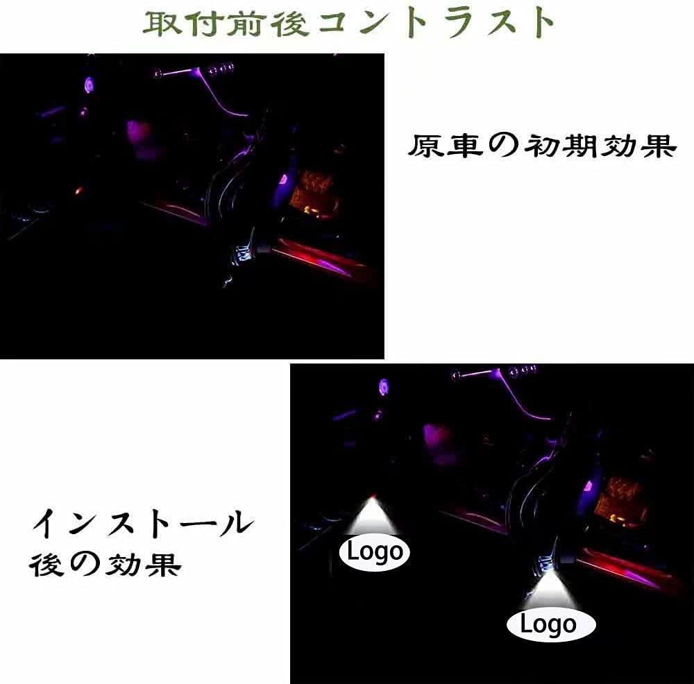 DISYEE LED Courtesy Door Lamps with VELLFIRE Logo, Pair (for Toyota Vellfire 20/30 Series)