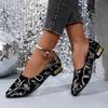 Fashion Women's Shoes, Low-heeled Single Shoes, Ladies' Stylish Single Shoes, Printed Four-season Low-heeled Trendy Women's Shoes
