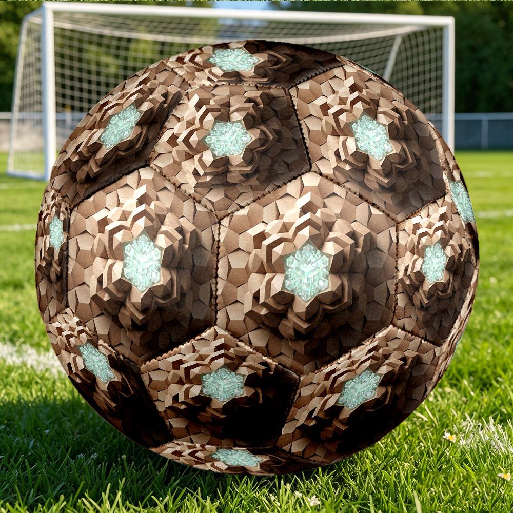1pc Diamond Hexagon Themed Soccer Ball, Size 5, Lightweight PVC Material, Outdoor Training Soccer Ball Gift. q62272