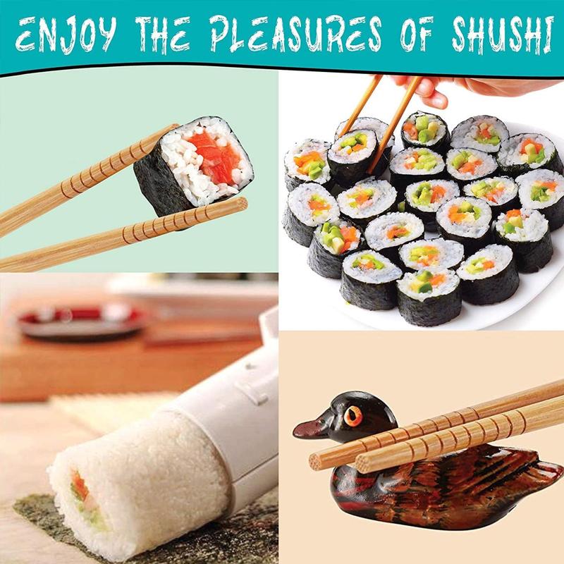 Sushi Mold  Sushi Maker Set Machine Bazooka Roller Kit Vegetable Meat Rolling Bamboo Mat DIY Kitchen Tools Gadgets Accessories
