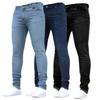 Mid-rise Zipper Fly Multi Pockets Men Jeans Spring Autumn Slim Fit Pencil Denim Trousers Streetwear