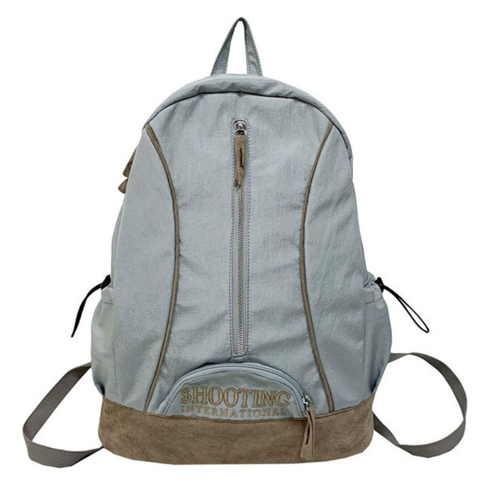 Embroidery Trendy Backpack Polyester Multi-pocket Casual Schoolbags Casual School Bags