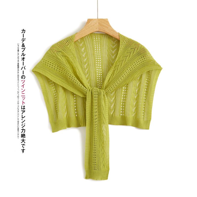 Summer Ice Silk Sun Protection Shawl: Lightweight Knitted Shoulder Protector & Scarf