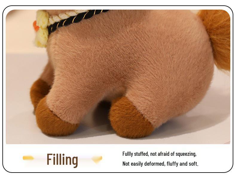 Year of the Horse Fluffy Pony Plush Mascot - Office & Home Decoration Gift