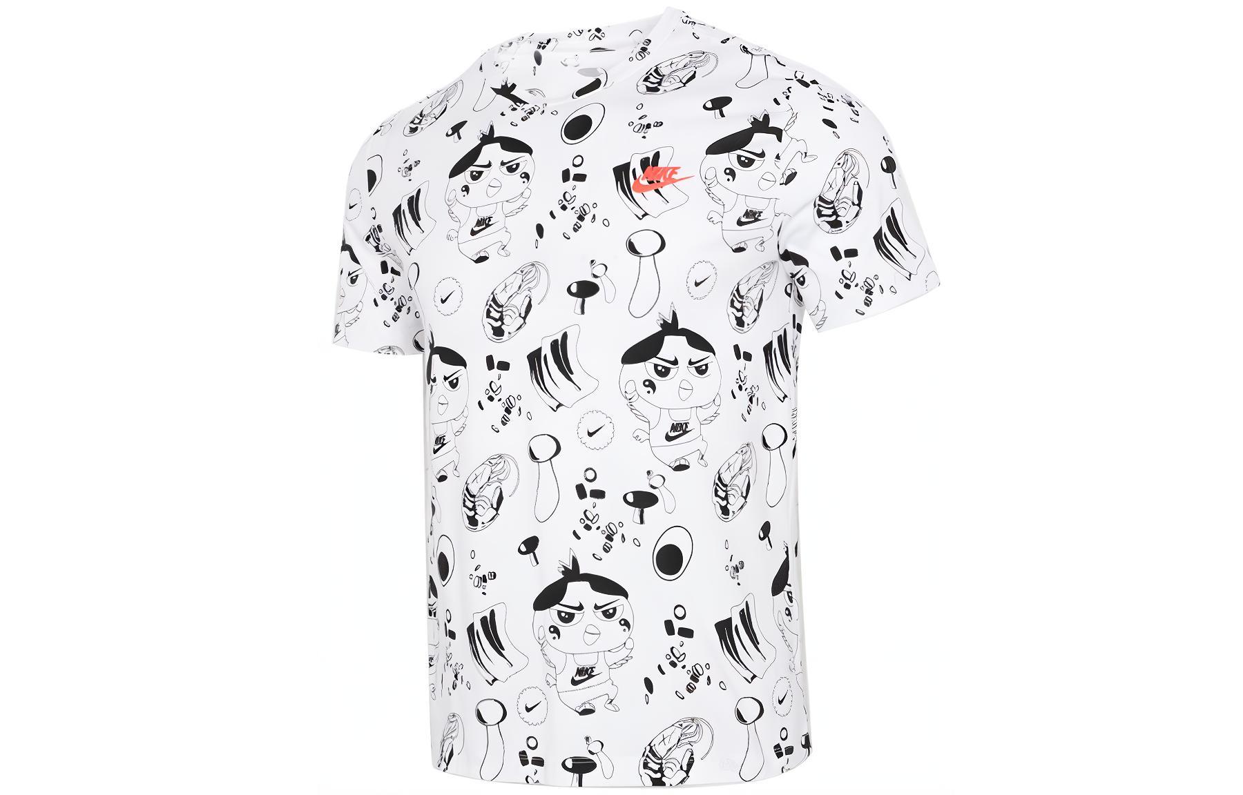 

Nike T Shirts Men s White Crew Neck Moderate Straight Fit DD1325-100 L